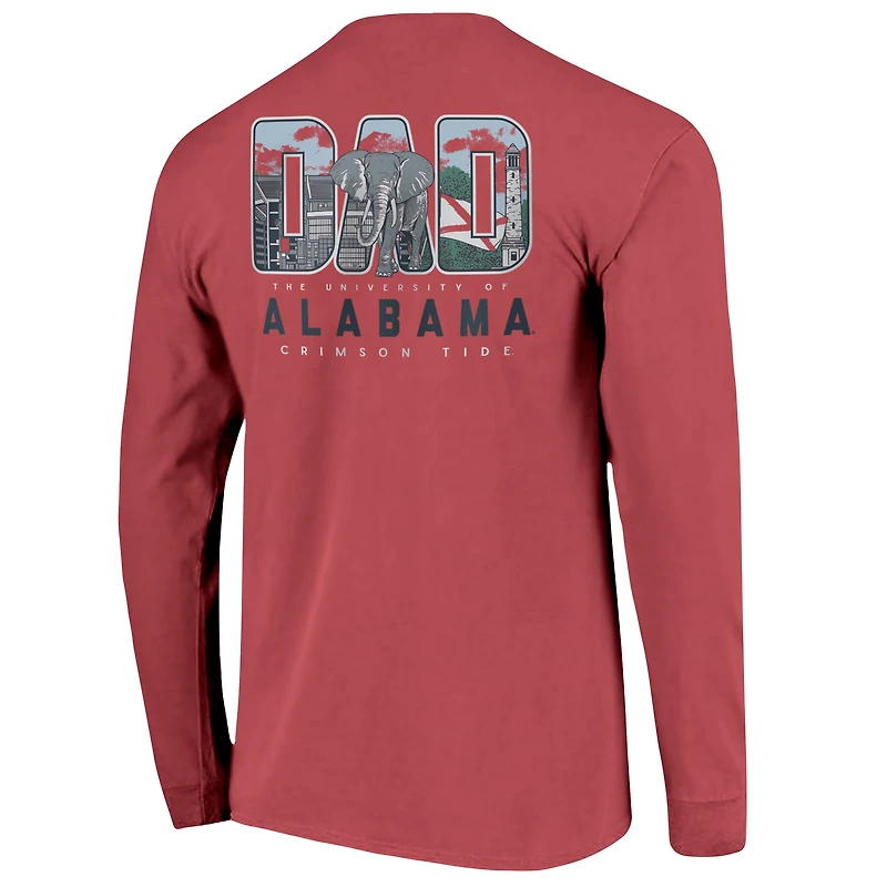 Men's Crimson Alabama Tide Father's Day Campus Drawing Long Sleeve T-Shirt