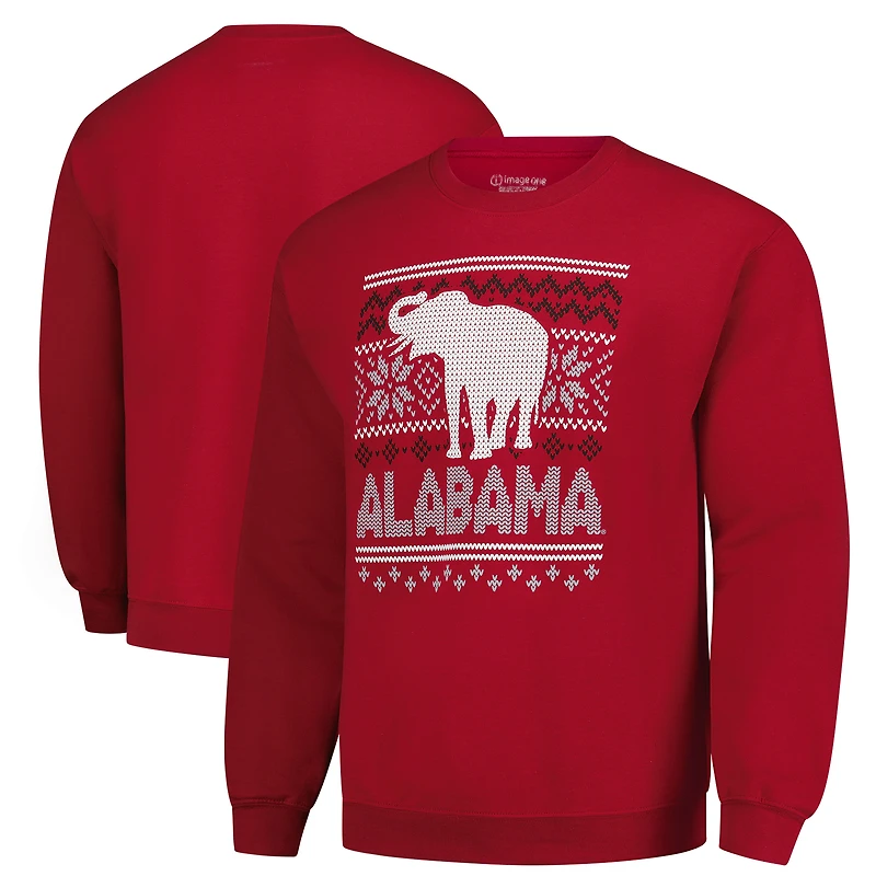 Men's  Crimson Alabama Tide Holiday Fleece Sweatshirt