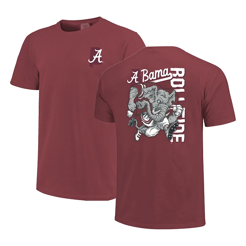 T-shirt pour homme Crimson Alabama Tide avec mascotte dessinée, couleurs confortables