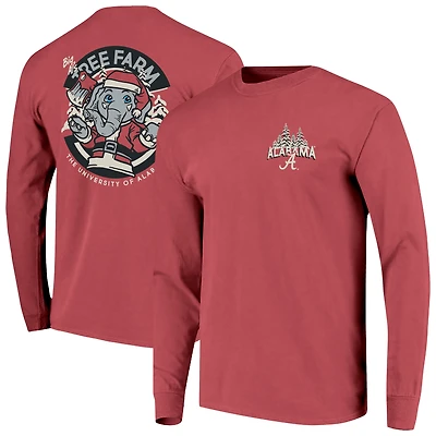 Men's  Crimson Alabama Tide Tree Farm Comfort Colors Long-Sleeve T-Shirt