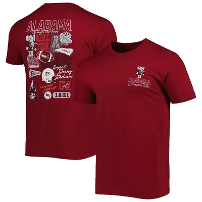 Men's Crimson Alabama Tide Vintage Through the Years 2-Hit T-Shirt