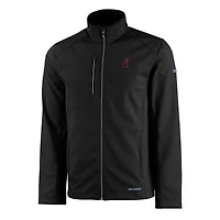 Veste zippée intégrale recyclée en softshell pour homme, noire, Alabama, Crimson Tide, logo Alumni, Evoke Eco