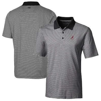 Polo extensible à rayures ton sur pour homme, noir, Alabama Crimson Tide Alumni Logo Forge