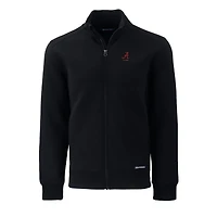 Veste zippée intégrale recyclée pour homme, modèle Cutter & Buck Black Alabama Crimson Tide Alumni Logo Roam Eco