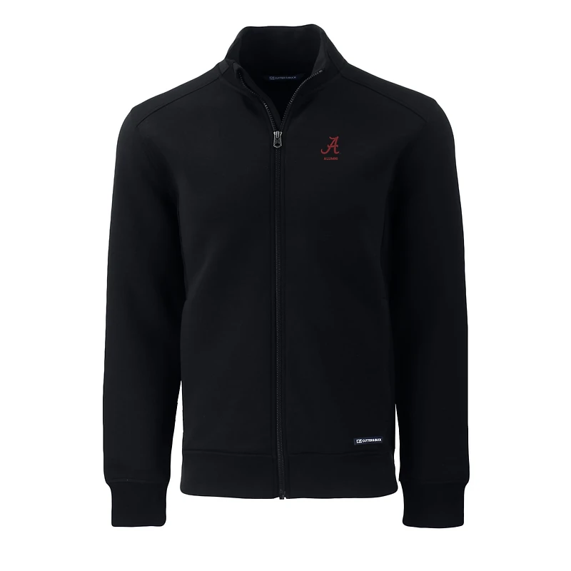 Veste zippée intégrale recyclée pour homme, modèle Cutter & Buck Black Alabama Crimson Tide Alumni Logo Roam Eco