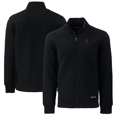 Men's Cutter & Buck  Black Alabama Crimson Tide Alumni Logo Roam Eco Recycled Full-Zip Jacket