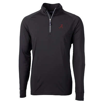 Veste pull-over zippée quart de tour en tricot écologique Adapt Big & Tall Alabama Crimson Tide pour homme, noire, Cutter Buck