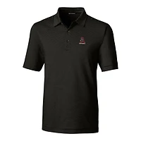 Men's Cutter & Buck Black Alabama Crimson Tide Big Tall Forge Pencil Stripe Stretch Polo
