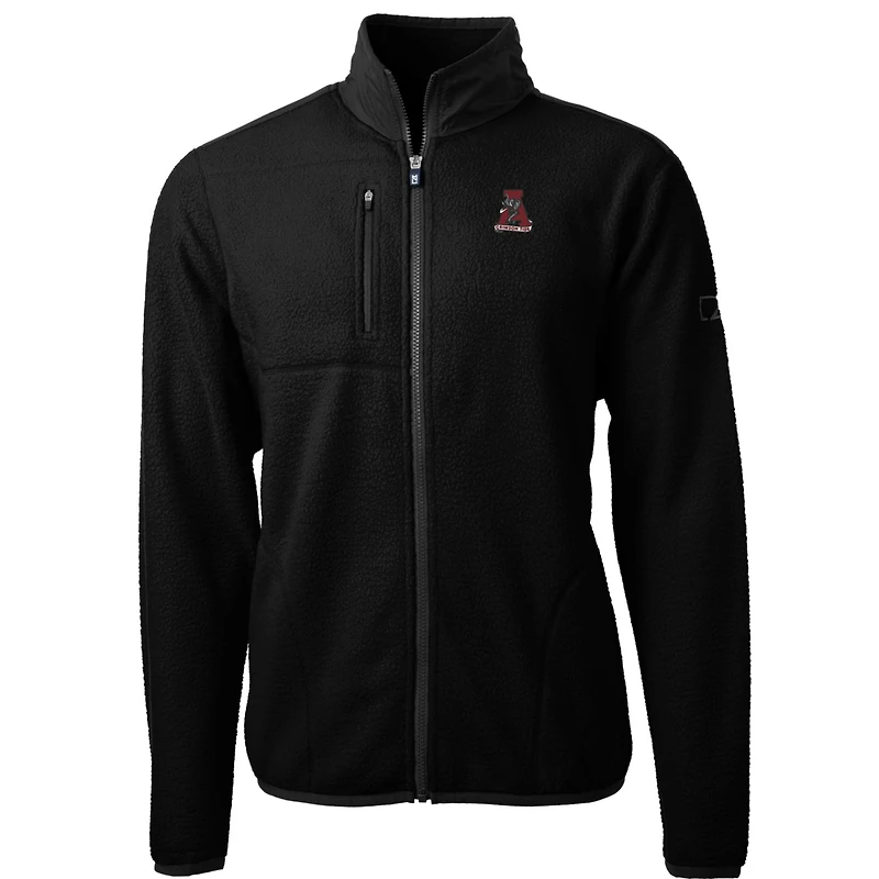 Veste polaire entièrement zippée Cutter & Buck pour homme, noire, Alabama, Crimson Tide, Cascade, Eco Sherpa