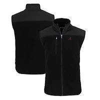 Gilet zippé en polaire Sherpa écologique pour homme Cutter & Buck Black Alabama Crimson Tide Cascade