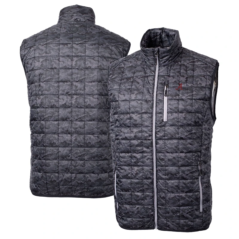 Gilet matelassé isolant entièrement zippé imprimé PrimaLoft Eco pour homme, noir, Alabama, Crimson Tide, Rainier