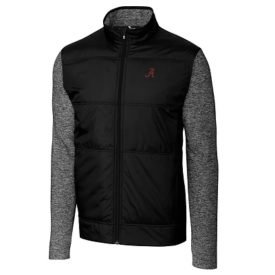 Veste zippée intégrale pour homme Cutter & Buck Black Alabama Crimson Tide Stealth