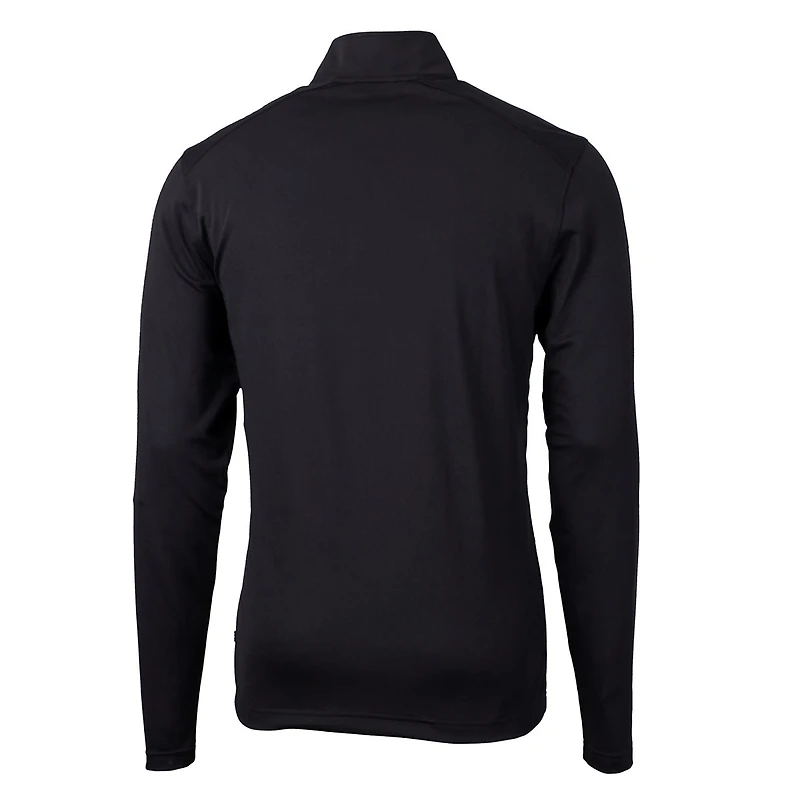 Men's Cutter & Buck Black Alabama Crimson Tide Team Big Tall Virtue Eco Pique Recycled Quarter-Zip Pullover Top