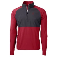 Pull-over hybride recyclé à fermeture éclair quart de tour pour homme, en tricot écologique Adapt, avec logo des anciens élèves l'Alabama Crimson Tide, Cutter & Buck