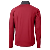 Pull-over hybride recyclé à fermeture éclair quart de tour pour homme, en tricot écologique Adapt, avec logo des anciens élèves l'Alabama Crimson Tide, Cutter & Buck
