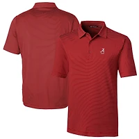Polo extensible DryTec à rayures crayon Forge pour homme, Cutter & Buck, Alabama, Crimson Tide, logo des anciens élèves