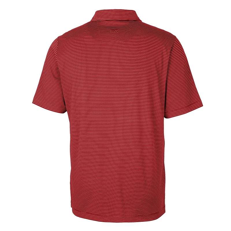 Men's Cutter & Buck  Crimson Alabama Tide Alumni Logo Forge Pencil Stripe Stretch DryTec Polo