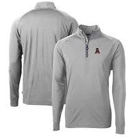 Pull-over à col zippé Cutter & Buck Gray Alabama Crimson Tide pour homme, en maille écologique extensible recyclée, grandes tailles.