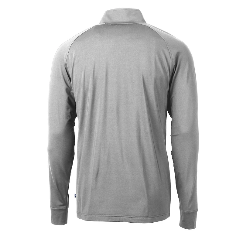 Men's Cutter & Buck Gray Alabama Crimson Tide Adapt Eco Knit Stretch Recycled Big Tall Quarter-Zip Pullover Top