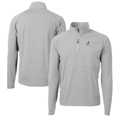 Pull-over hybride recyclé à fermeture éclair quart de tour pour homme, gris, Alabama Crimson Tide Alumni Logo Adapt Eco Knit