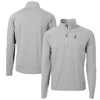 Pull-over hybride recyclé à fermeture éclair quart de tour pour homme, gris, Alabama Crimson Tide Alumni Logo Adapt Eco Knit
