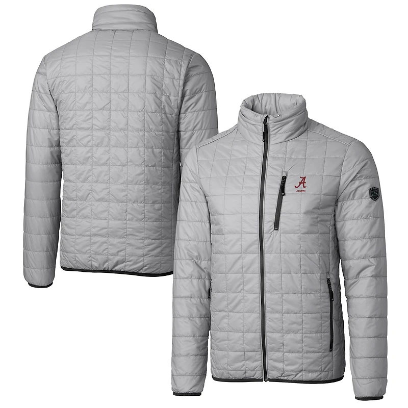Gilet matelassé isolant entièrement zippé Rainier PrimaLoft Eco pour homme, gris, Alabama, Crimson Tide, avec logo des anciens élèves