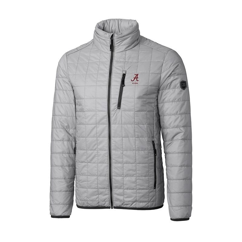 Gilet matelassé isolant entièrement zippé Rainier PrimaLoft Eco pour homme, gris, Alabama, Crimson Tide, avec logo des anciens élèves