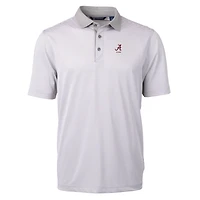 Polo recyclé à micro-rayures et logo Virtue Eco Pique pour homme, gris, Alabama Crimson Tide Alumni, Cutter & Buck