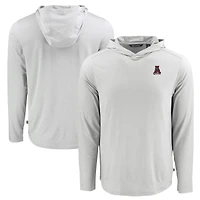 T-shirt à capuche manches longues Cutter & Buck Alabama Crimson Tide Coastline Epic Comfort Eco Recycled pour homme