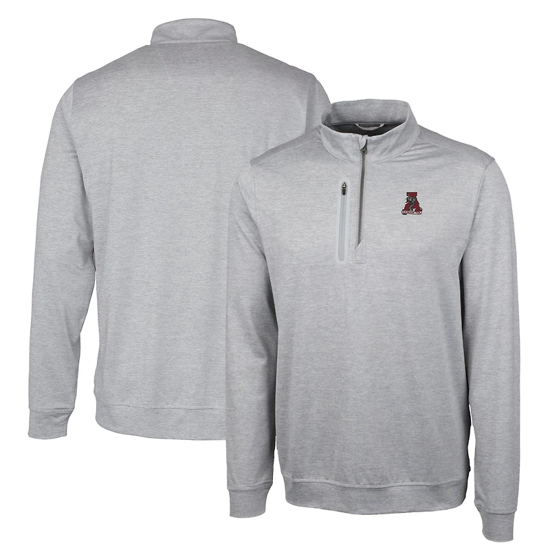 Pull-over zippé quart de tour Alabama Crimson Tide Heathered Vault Stealth gris pour homme Cutter & Buck