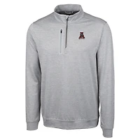Men's Cutter & Buck Gray Alabama Crimson Tide Heathered Vault Stealth Quarter-Zip Pullover Top