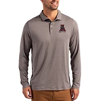 Men's Cutter & Buck  Gray Alabama Crimson Tide Vault Coastline Epic Comfort Long-Sleeve Polo