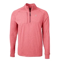 Men's Cutter & Buck  Heather Crimson Alabama Crimson Tide Big Tall Adapt Eco Knit Quarter-Zip Pullover Top