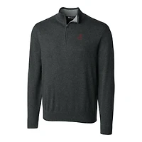 Pull-over à col zippé pour homme Cutter & Buck Heather Charcoal Alabama Crimson Tide, logo des anciens élèves, Lakemont Tri-Blend.