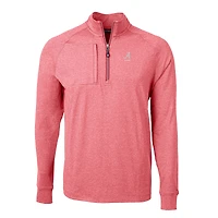 Pull-over zippé quart de tour en tricot recyclé chiné avec logo des anciens élèves l'Alabama Crimson Tide, Cutter & Buck, pour homme