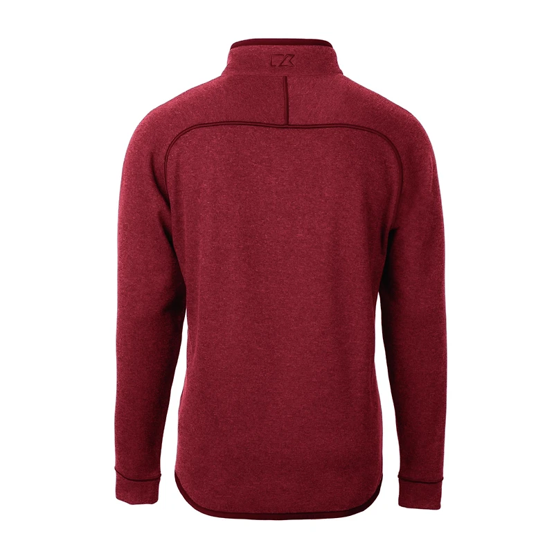Pull-over en tricot demi-zippé avec logo Mainsail pour homme, coupeur et buck, couleur cramoisi chiné, Alabama Crimson Tide Alumni