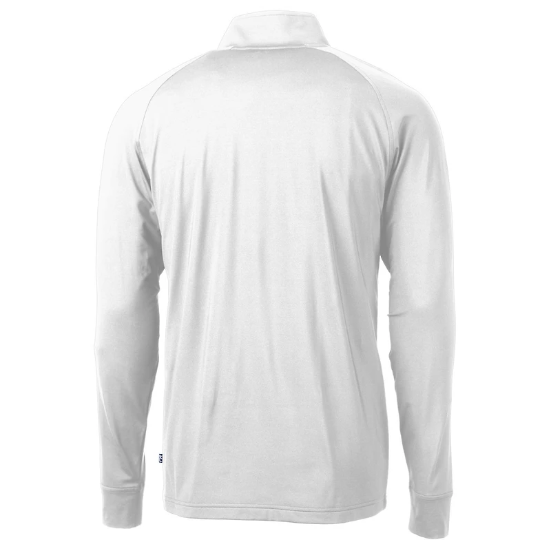 Men's Cutter & Buck White Alabama Crimson Tide Adapt Eco Knit Stretch Recycled Quarter-Zip Pullover Top