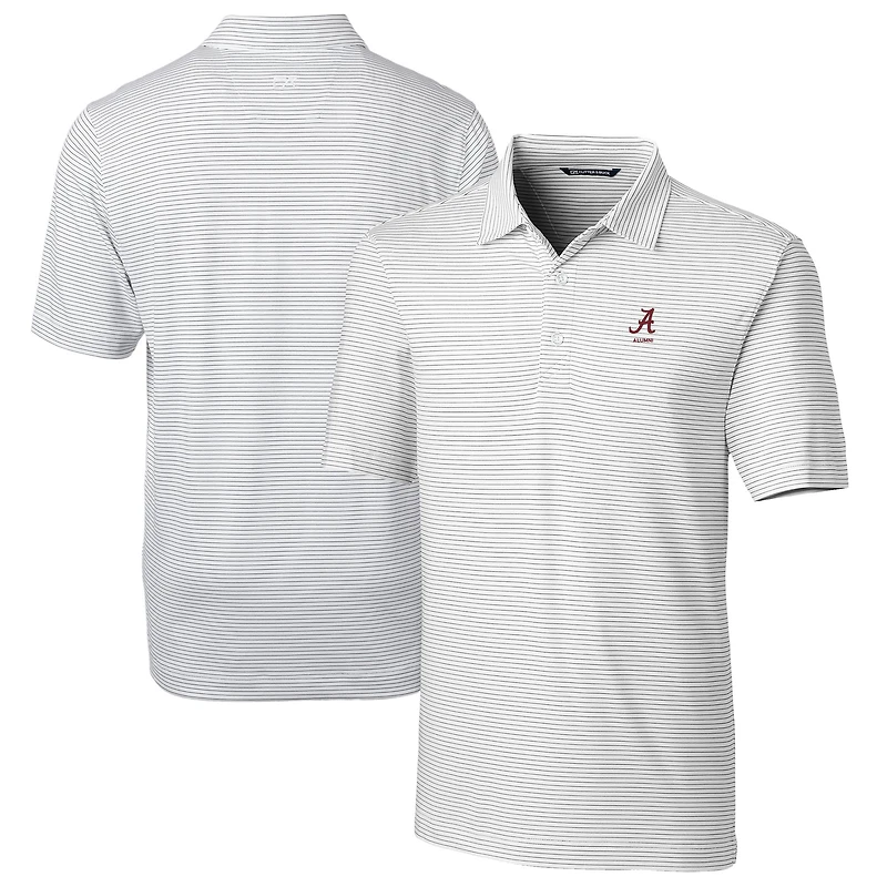 Polo extensible DryTec à rayures crayon Forge pour homme, blanc, Alabama Crimson Tide Alumni Logo