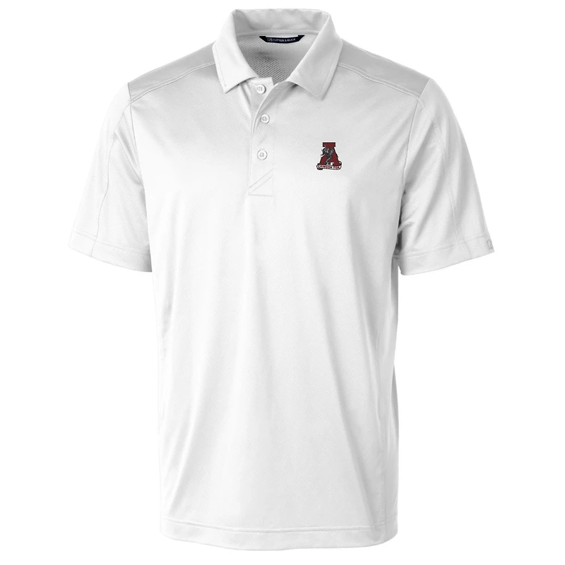 Polo texturé stretch grande taille Cutter & Buck blanc pour homme, logo de l'équipe Alabama Crimson Tide