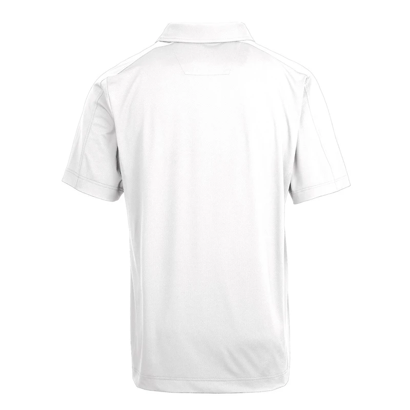 Polo texturé stretch grande taille Cutter & Buck blanc pour homme, logo de l'équipe Alabama Crimson Tide