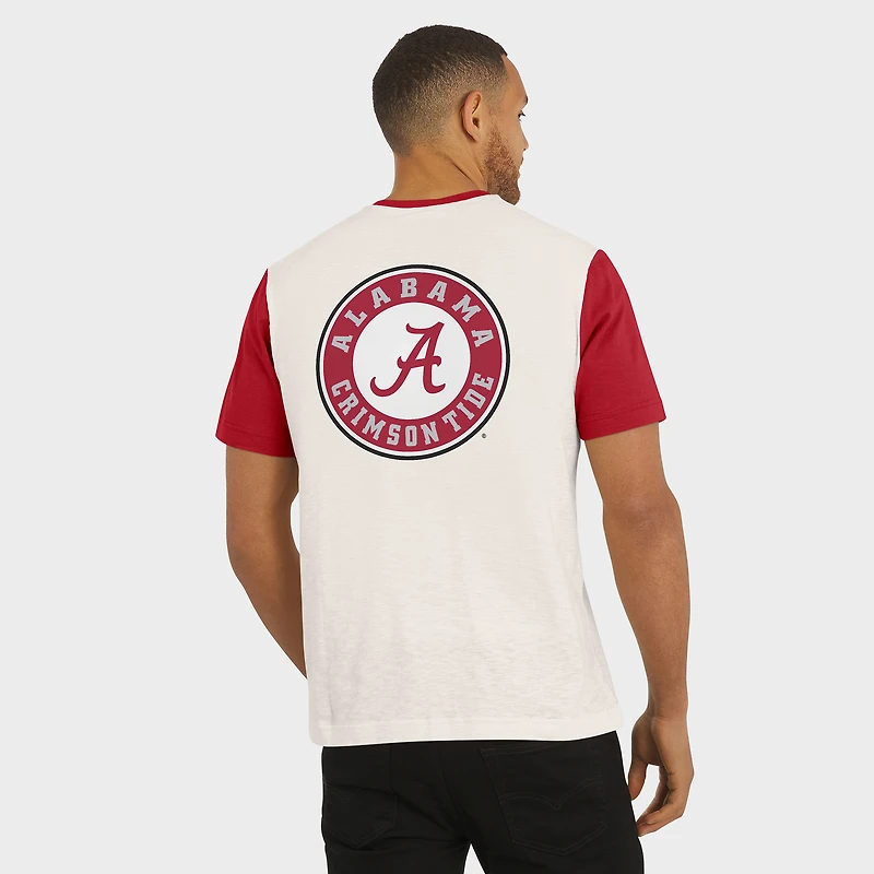 T-shirt Henley à blocs de couleurs crème/cramoisi Alabama Crimson Tide pour homme la collection Darius Rucker par Fanatics