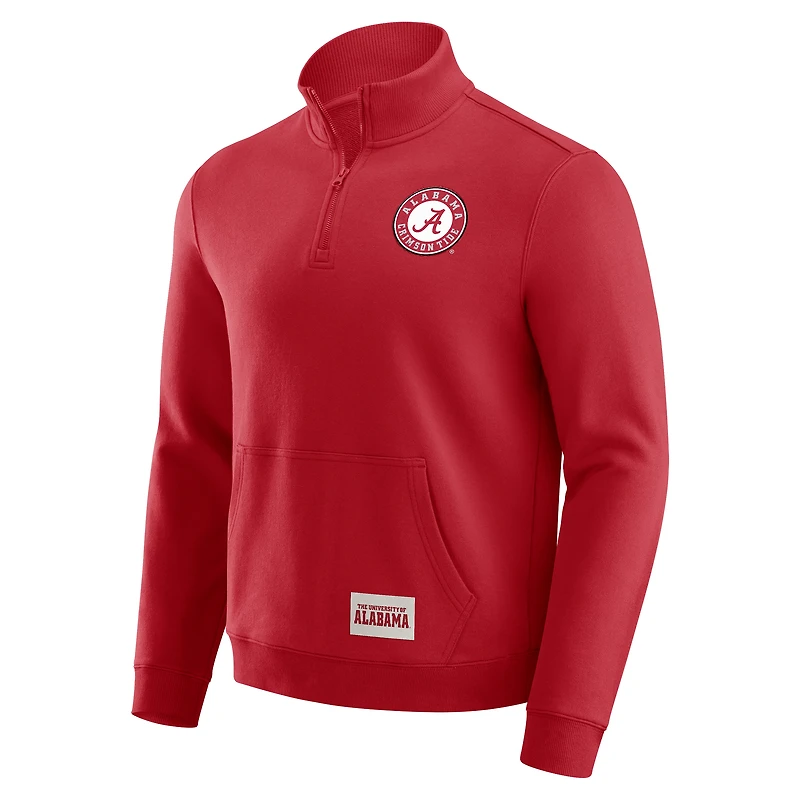 Men's Darius Rucker Collection by Fanatics Crimson Alabama Tide Quarter-Zip Pullover