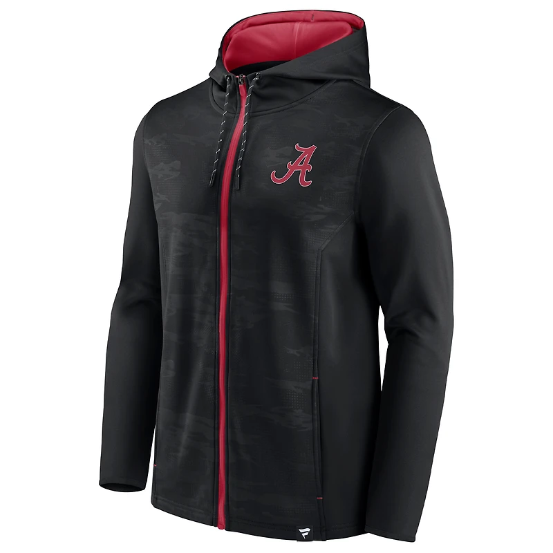 Sweat à capuche entièrement zippé Fanatics pour hommes noir Alabama Crimson Tide Ball Carrier