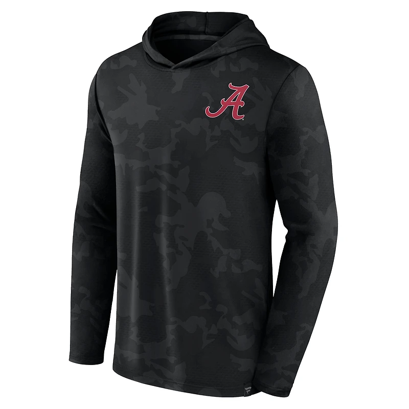 T-shirt à capuche noir manches longues pour hommes Fanatics Alabama Crimson Tide Camo
