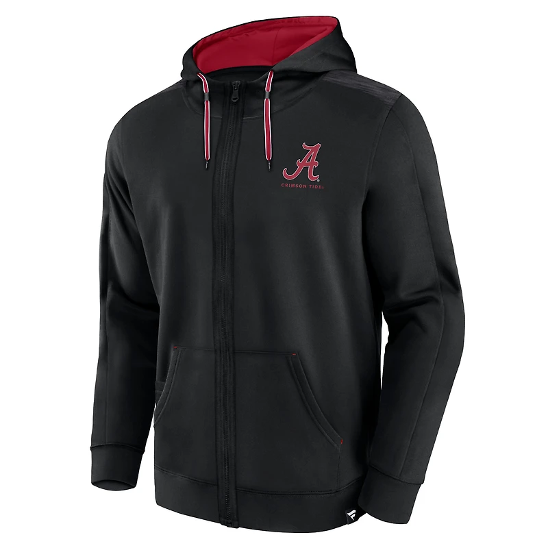 Sweat à capuche entièrement zippé Fanatics pour hommes noir Alabama Crimson Tide Power Index