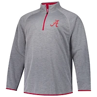 Men's Fanatics Charcoal Alabama Crimson Tide Raglan Big &Tall Quarter-Zip Top