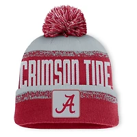 Bonnet en tricot à revers avec pompon Fanatics Crimson Tide Thrive pour homme, cramoisi/gris, Alabama