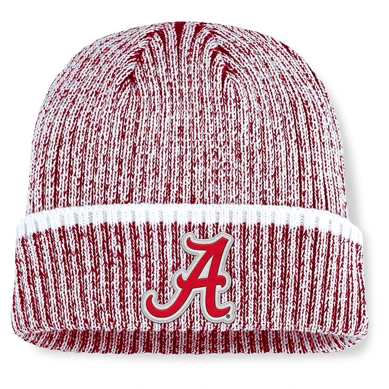 Bonnet en tricot à revers Alabama Crimson Tide Haze pour homme, couleur cramoisie/blanche, Fanatics