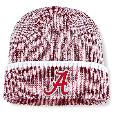 Bonnet en tricot à revers Alabama Crimson Tide Haze pour homme, couleur cramoisie/blanche, Fanatics