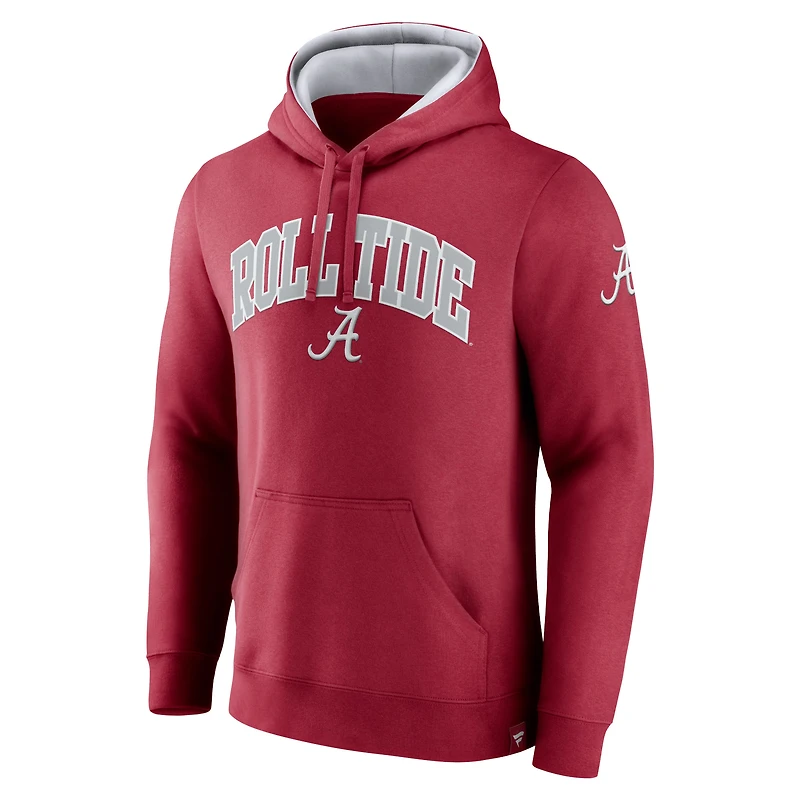 Sweat à capuche en sergé Fanatics Crimson Alabama Tide Arch & Logo Tackle pour hommes